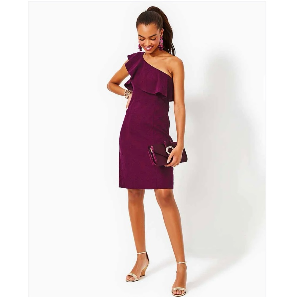 NWT Lilly Pulitzer Bordeaux One Shoulder Dress